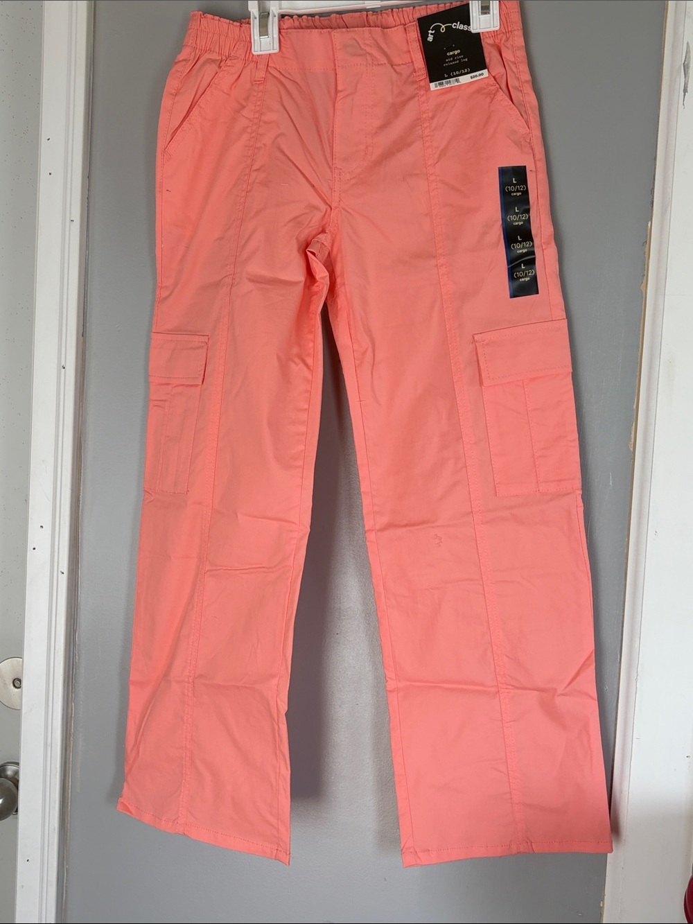 art class Coral Cargo Pants - Vibrant Coral